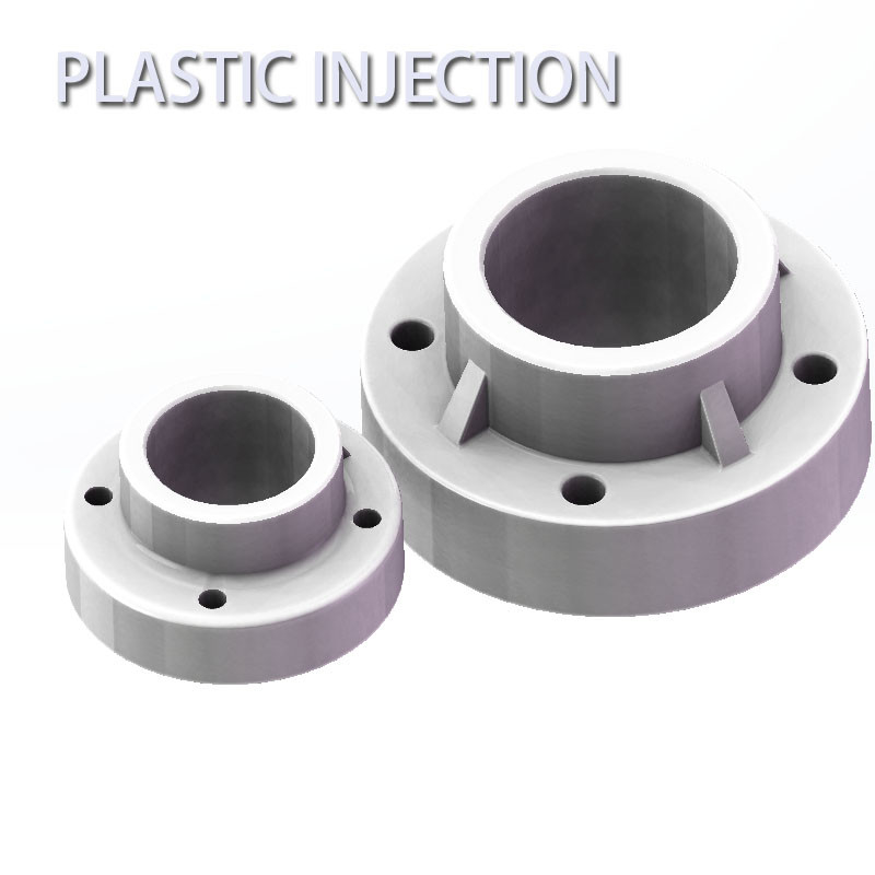 Custom Plastic Injection Parts Gray PVC Pipe Fittings Flange Injection Molding